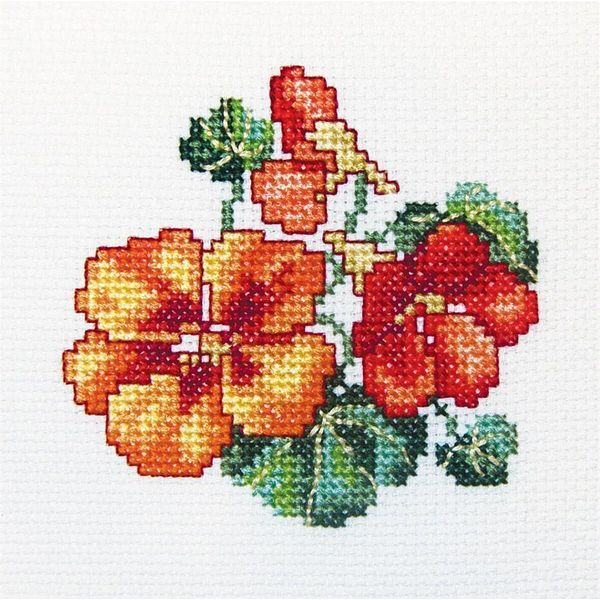 Rto Set Punto Croce "Nasturzio"" H244, Motivo Di Conteggio, 10X10 Cm"-image