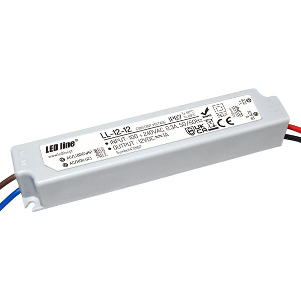Trasformatore Led 12W 1A 12V Alimentatore IP67 Trasformatore Impermeabile Per Illuminazione Lampadine Led-image