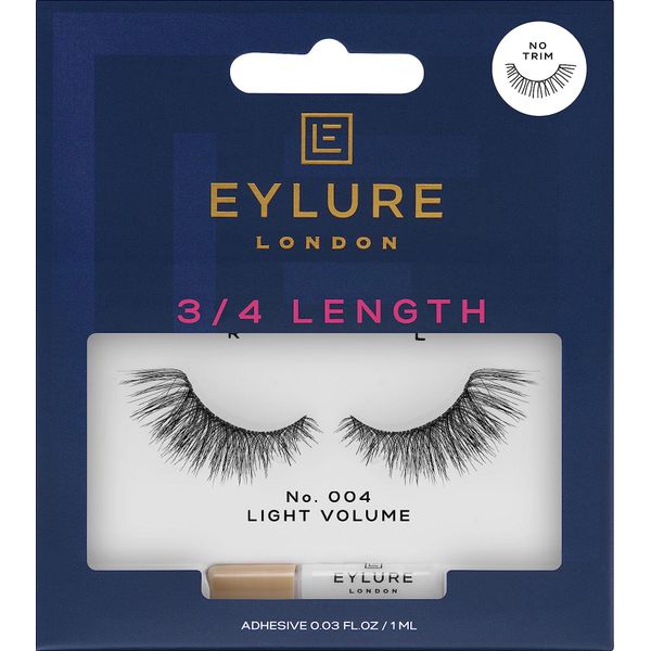 Eylure 3/4 Length Lashes Ciglia Artificiali Con Colla Effetto Di Ispessimento No. 004-image