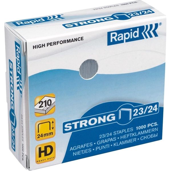 Rapid - Graffette 23/24 Galv Strong 1000Pz | Box A 1000 Pezzi | 5 Pezzi-image