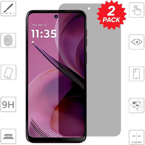 Per Motorola Moto G56 5G 2X 2.5D 0,26Mm Privacy 9H Pellicola Di Vetro Temperato-image