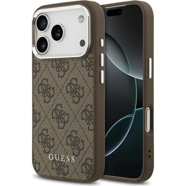 Custodia Per Iphone 17 Pro Max, Guess Hardcase 4G Classic Logo Magsafe, Marrone-image