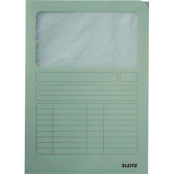 Cartella Pieghevole Leitz A4, Con Finestra, Cartone Manilla, 160 G/M2, Verde Chiaro-image