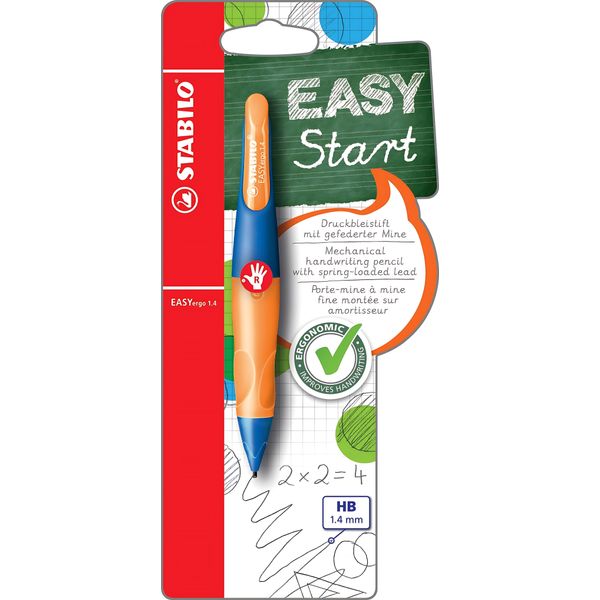 Stabilo® B-46905-5 Matita Meccanica Ergonomica Easyergo 1.4, Blu Oltremare/Arancio Neon, R-image