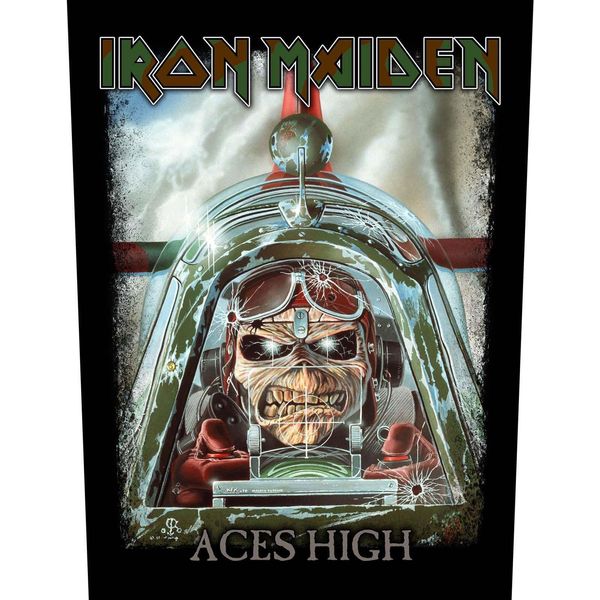 Iron Maiden - Toppa "Aces High"" RO3301 (Taglia Unica) (Bianco/Blu/Verde)"-image