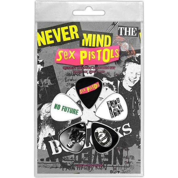 Sex Pistols - Plettro "Never Mind The Bollocks"" 5-Pack RO10933 (Taglia Unica) (Nero/Bianco)"-image
