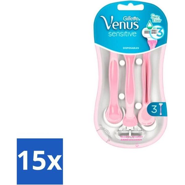 Gillette Venus Sensitive Rasoi Usa E Getta - 3 Lame - Confezione Risparmio - 15 Pezzi-image
