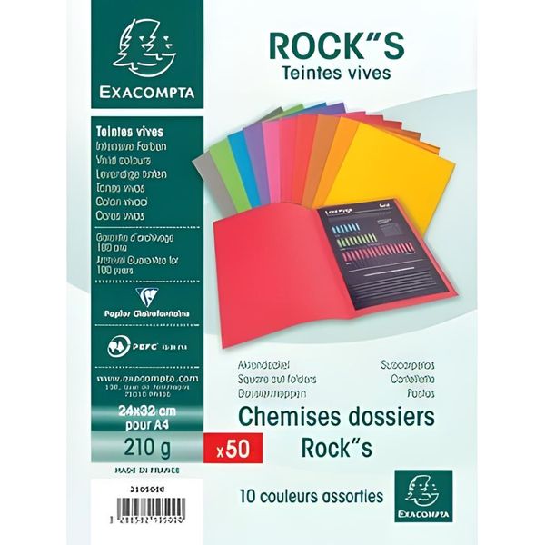Exacompta 50 Copertine Per Fascicoli Rock's 220 G/M² + 100 Copertine Per Fascicoli-image