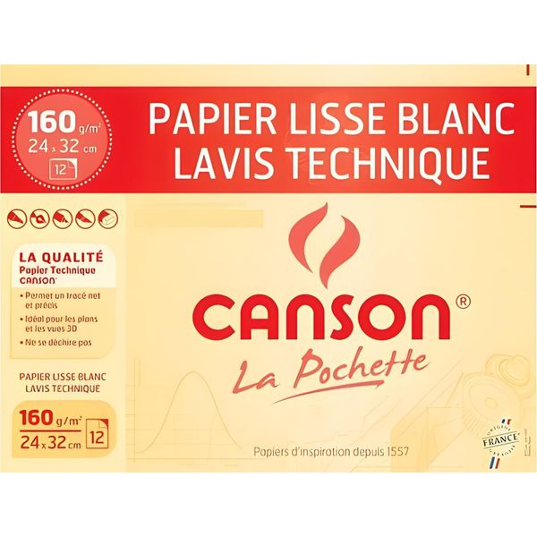 Canson C200037110 Canson Technisches Zeichenpapier, 240 X 320 Mm, 200 G/Qm-image