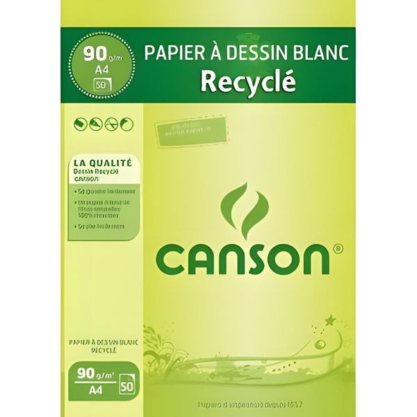 Canson C200001093 Canson Malblock Recycling, Din A4, 90 G/Qm, 50 Blatt-image