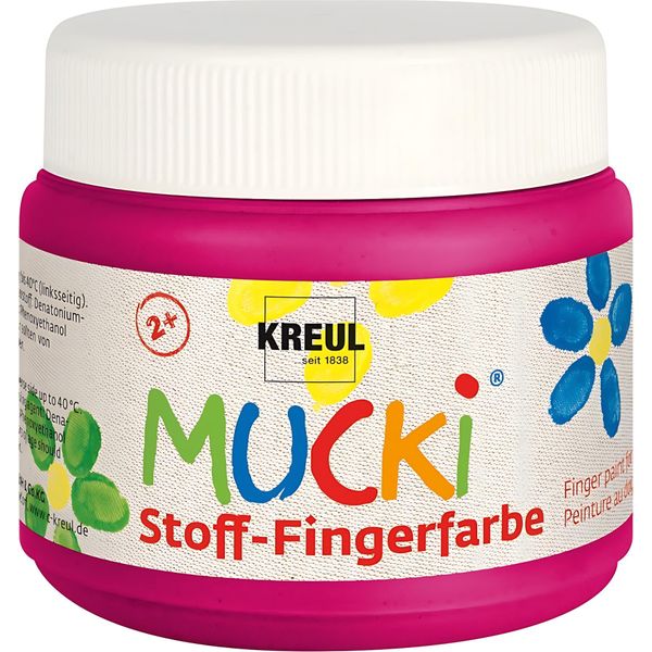 Kreul 28109 Kreul Vernice Per Dita In Tessuto "Mucki"", Rosa, 150 Ml"-image