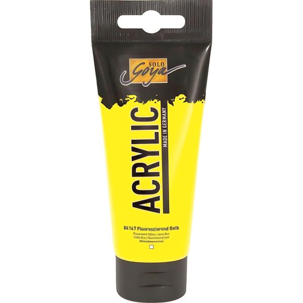 Kreul 84147 Kreul Acrylfarbe Solo Goya Acrilico, Fluo Gelb, 100 Ml-image