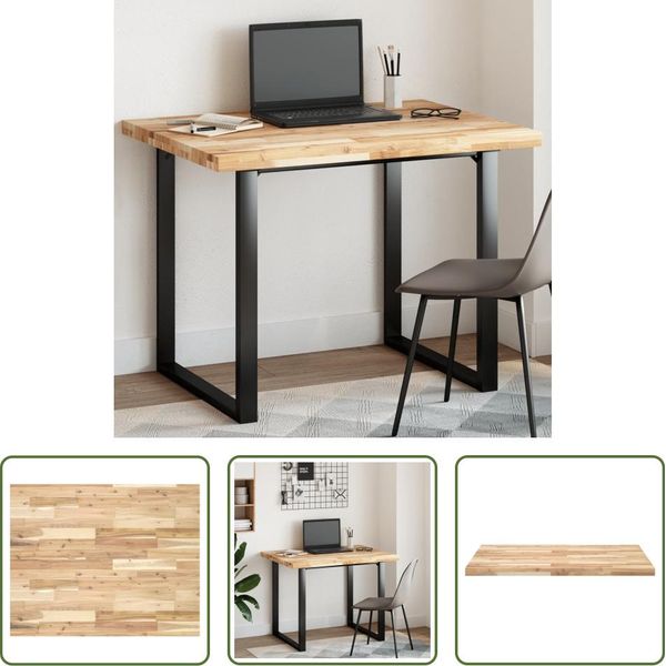 The Living Store Piano Rettangolare 100X80X4 Cm In Legno Massiccio Di Acacia-image