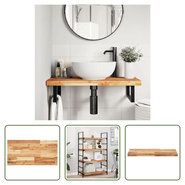 The Living Store Piano D'appoggio 100X40X4 Cm Rettangolare In Legno Massiccio Di Acacia-image