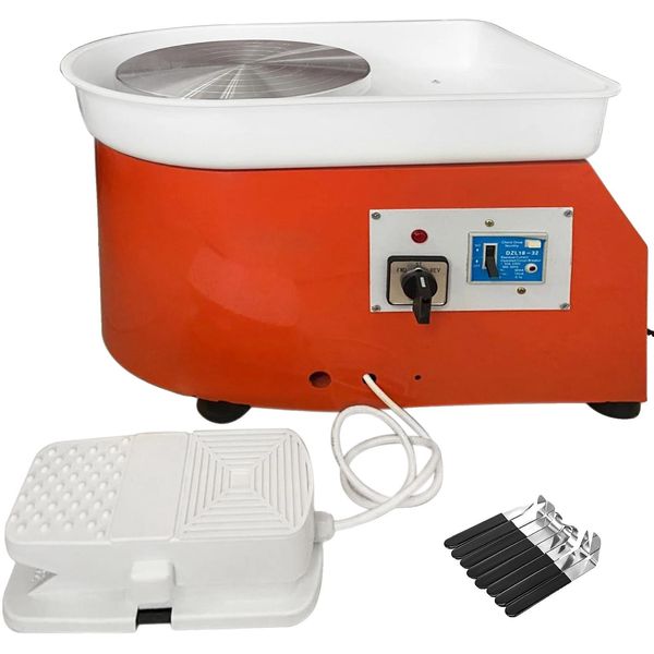 Tornio Da Vasaio, Tornio Elettrico Da 25 Cm, Set Fai Da Te Da 280 W, Arancione-image