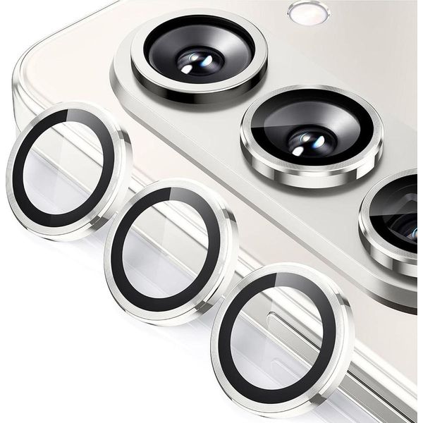 Per Samsung Galaxy Z Fold7 5G Alluminio Protezione Anello Fotocamera + H9 Vetro Duro Temperato Argento-image