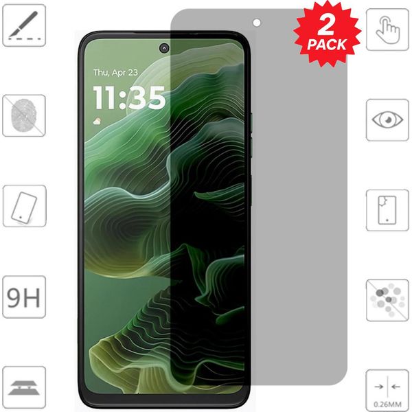 Per Motorola Moto G35 5G 2X 2.5D 0,26 Mm Privacy 9H Pellicola Di Vetro Temperato-image