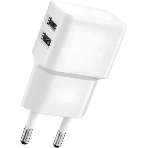 Partel, Grab'n Go Caricabatterie Compatto E Leggero USB-A 12W 2,4A A Doppia Alimentazione, Bianco-image