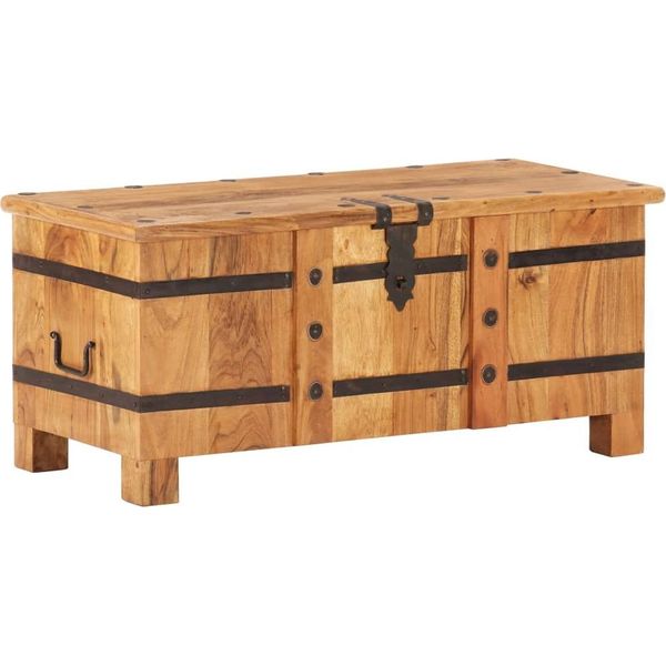 The Living Store Truhe 90X40X40 Cm Akazie Massivholz-image