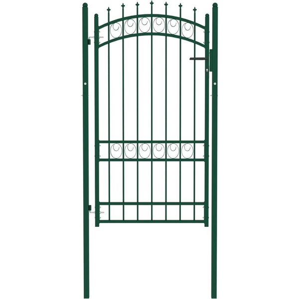 The Living Store Cancello Di Recinzione Con Laccio In Acciaio 100X175 Cm Verde-image