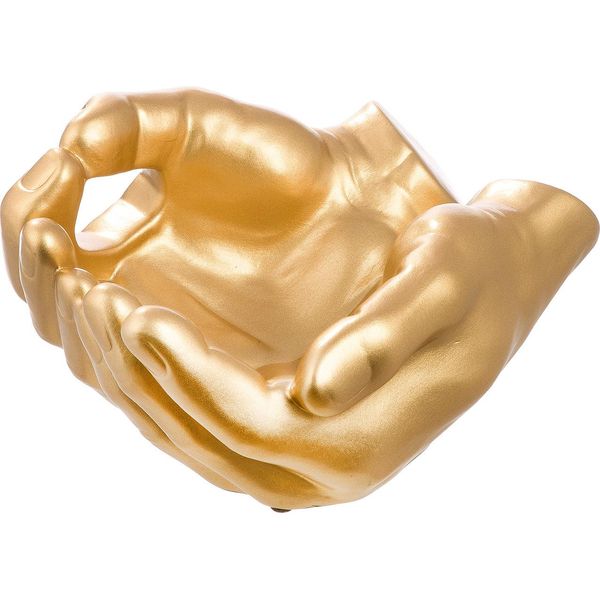 Gilde Schale, HäNde, "Buddha"", Keramik, Goldfarben, , L. 23 Cm, B. 27 Cm, H. 13 Cm 55991/Abverkauf Nur Solange Vorrat Reicht"-image