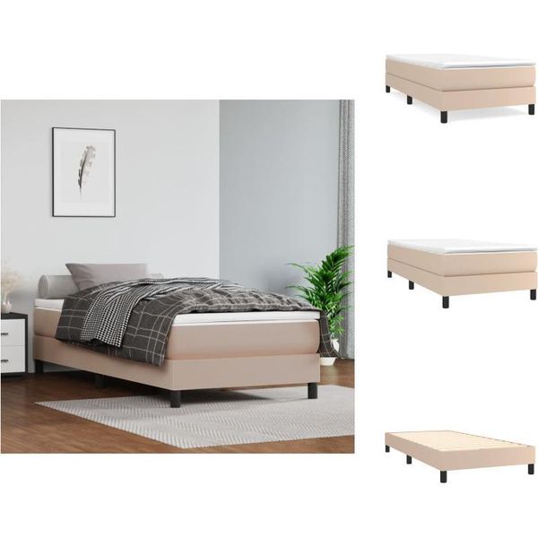 Vidaxl Letto A Molle Insacchettate Cappuccino-Marrone 80X200 Cm In Pelle Finta - Letti E Strutture Letto-image