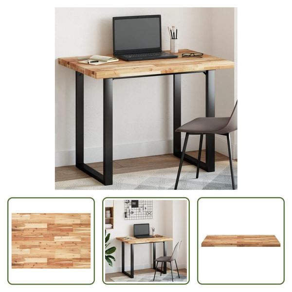 The Living Store Piano Rettangolare 100X70X4 Cm In Legno Massiccio Di Acacia-image