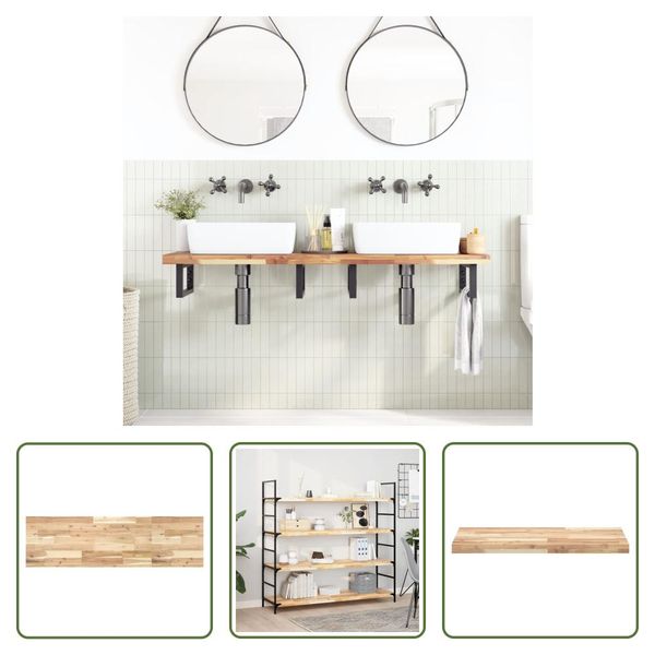 The Living Store Piano Tavolo 120X40X4 Cm Rettangolare In Legno Massiccio Di Acacia-image