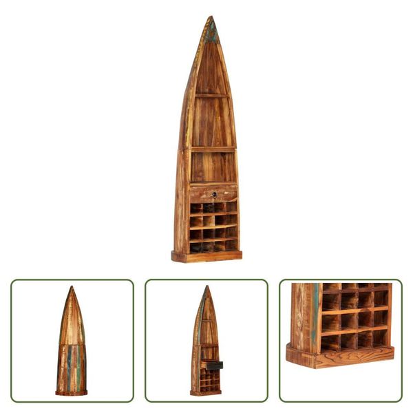 The Living Store Weinregal 50X40X180 Cm Altholz Massiv-image
