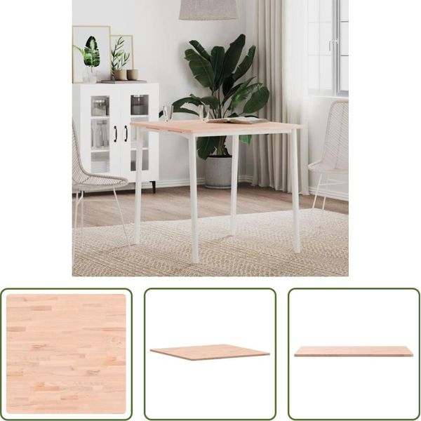 The Living Store Piano D'appoggio Quadrato 70X70X1,5 Cm In Legno Massiccio Di Faggio-image