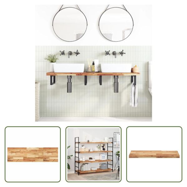The Living Store Piano Tavolo 120X40X4 Cm Rettangolare In Legno Massiccio Di Acacia-image
