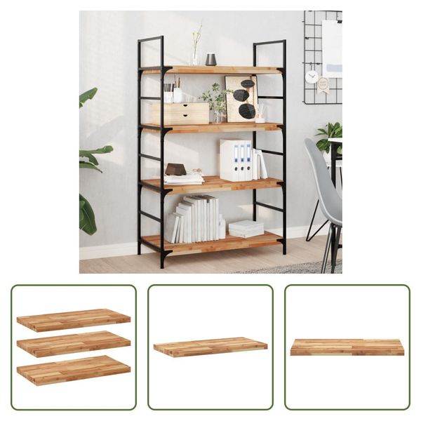 The Living Store Mensole Sospese 3 Pezzi 80X40X4 Cm In Legno Massiccio Di Acacia Trattato A Olio-image