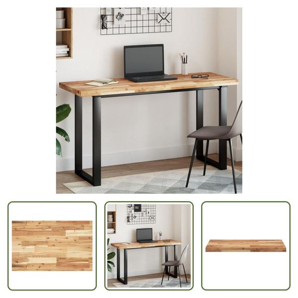 The Living Store Piano Tavolo Rettangolare 120X50X4 Cm In Legno Massiccio Di Acacia-image