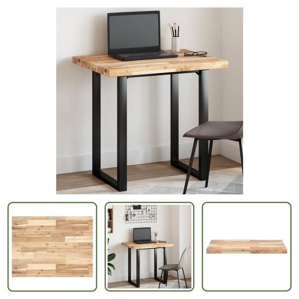 The Living Store Piano Rettangolare 100X60X4 Cm In Legno Massiccio Di Acacia-image