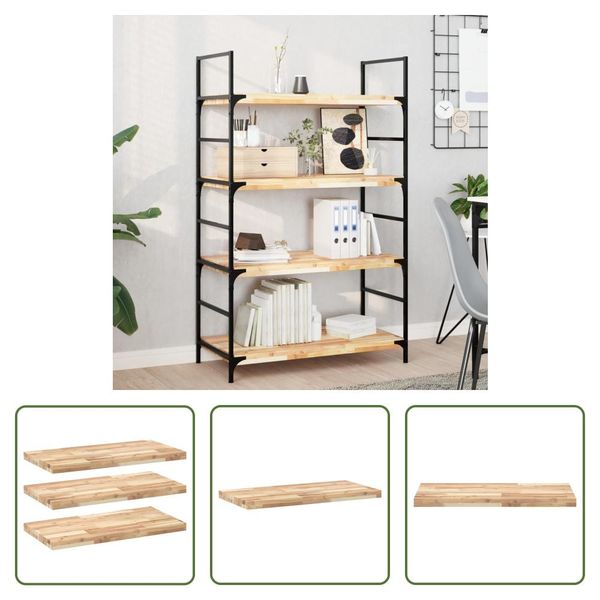 The Living Store Mensole Galleggianti 3 Pezzi 100X40X4 Cm In Legno Massiccio Di Acacia Non Trattato-image