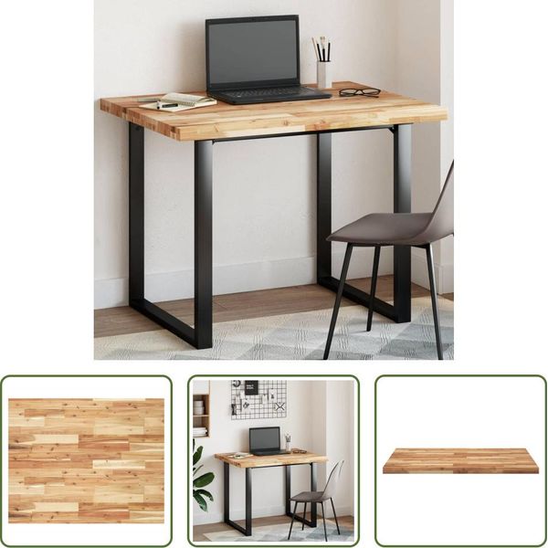 The Living Store Piano Rettangolare 100X80X4 Cm In Legno Massiccio Di Acacia-image