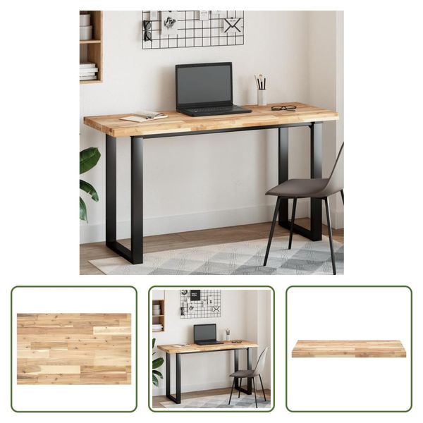 The Living Store Piano Tavolo Rettangolare 160X50X4 Cm In Legno Massiccio Di Acacia-image