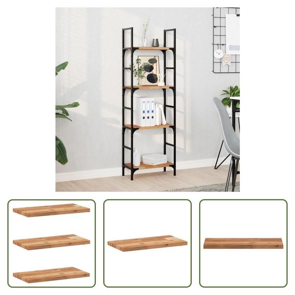 The Living Store Mensole Sospese 3 Pezzi 60X20X2 Cm In Legno Massiccio Di Acacia Trattato A Olio-image