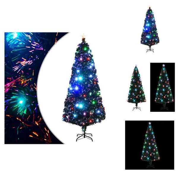 Albero Di Natale Vidaxl Con Illuminazione E Supporto 210 Cm In Fibra Di Vetro - Alberi Di Natale-image