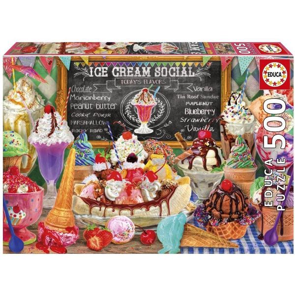 Puzzle - Educa - Ice Cream Shop - 500 Pieces - 48X34 Cm - From 10 Years Old - Mixed-image