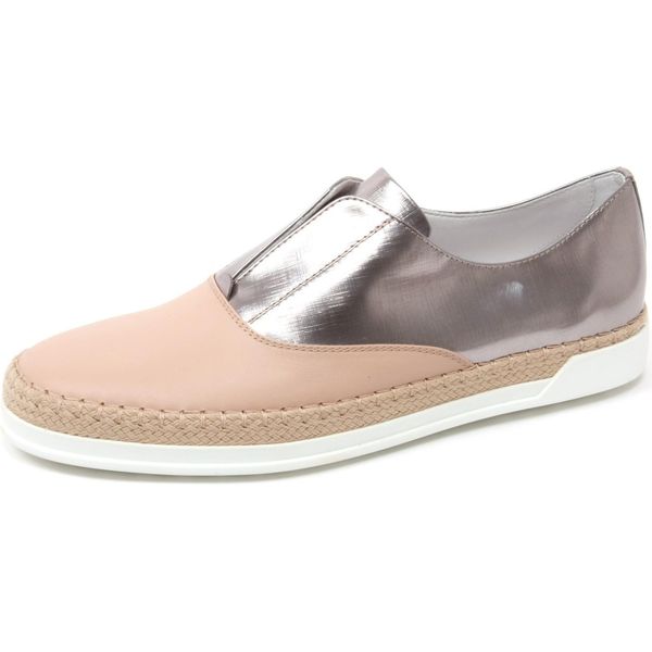 B4612 Sneaker Donna Tod's Francesina Rafia Pelle Cipria Shoe Woman-image