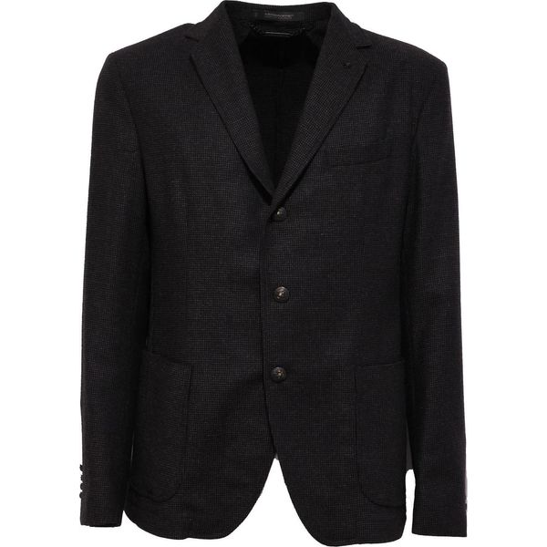 3434AB Giacca Uomo Messagerie Black/Brown Micro Fantasy Mix Wool Jacket Man-image