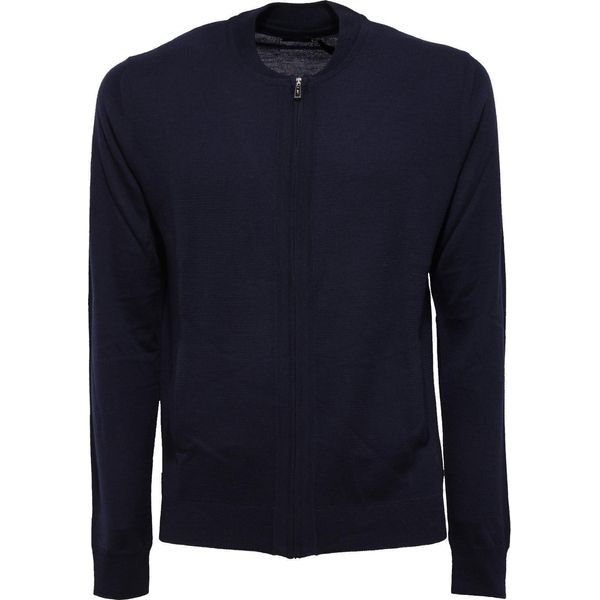 8418K Maglione Uomo Hosio Blue Full Zip Wool Sweater Man-image