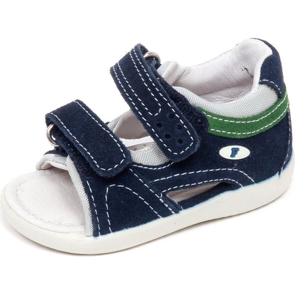 F7568 Sandalo Bimbo Boy Baby Blu Falcotto Naturino Vintage Effect Shoe-image