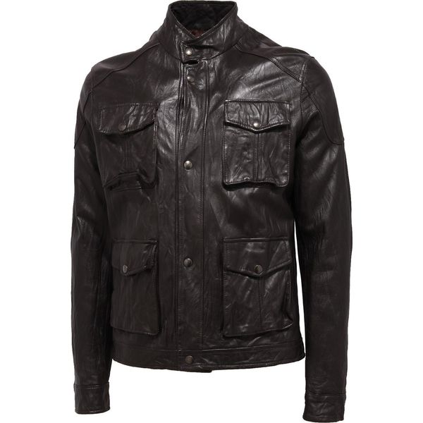 4870J Giubbotto Uomo Kb Milano Dark Brown Leather Vintage Jacket Man-image