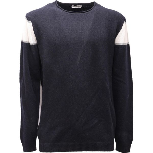 9586AF Maglione Uomo Homme Couture Daniele Alessandrini Blue Wool Sweater Men-image