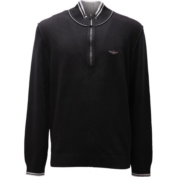 4661AE Maglione Uomo Aeronautica Militare Cotone Black Sweater Man-image