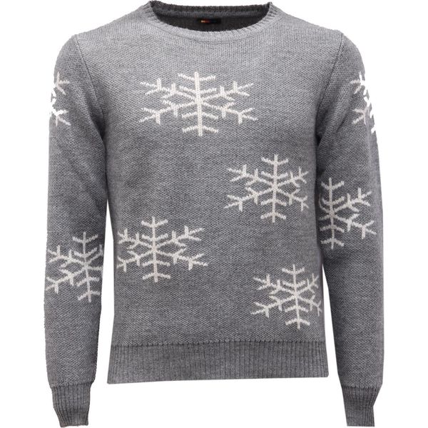 6571AG Maglione Uomo Imperial Grey Snowflakes Sweater Man-image