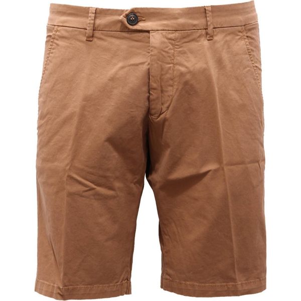 6066AH Bermuda Uomo Roy Rogers Light Brown Cotone Slim Fit Shorts Man-image