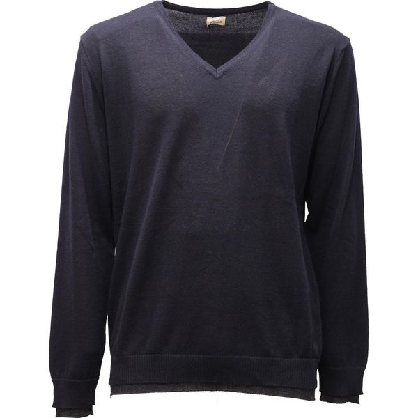 4977AF Maglione Uomo OFFICINA36 Blue Wool Blend V-Neck Sweater Man-image